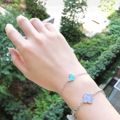 [⭐Luxery]BUTTERFLY TURQUOISE BUTTERFLY BRACELET SILVER