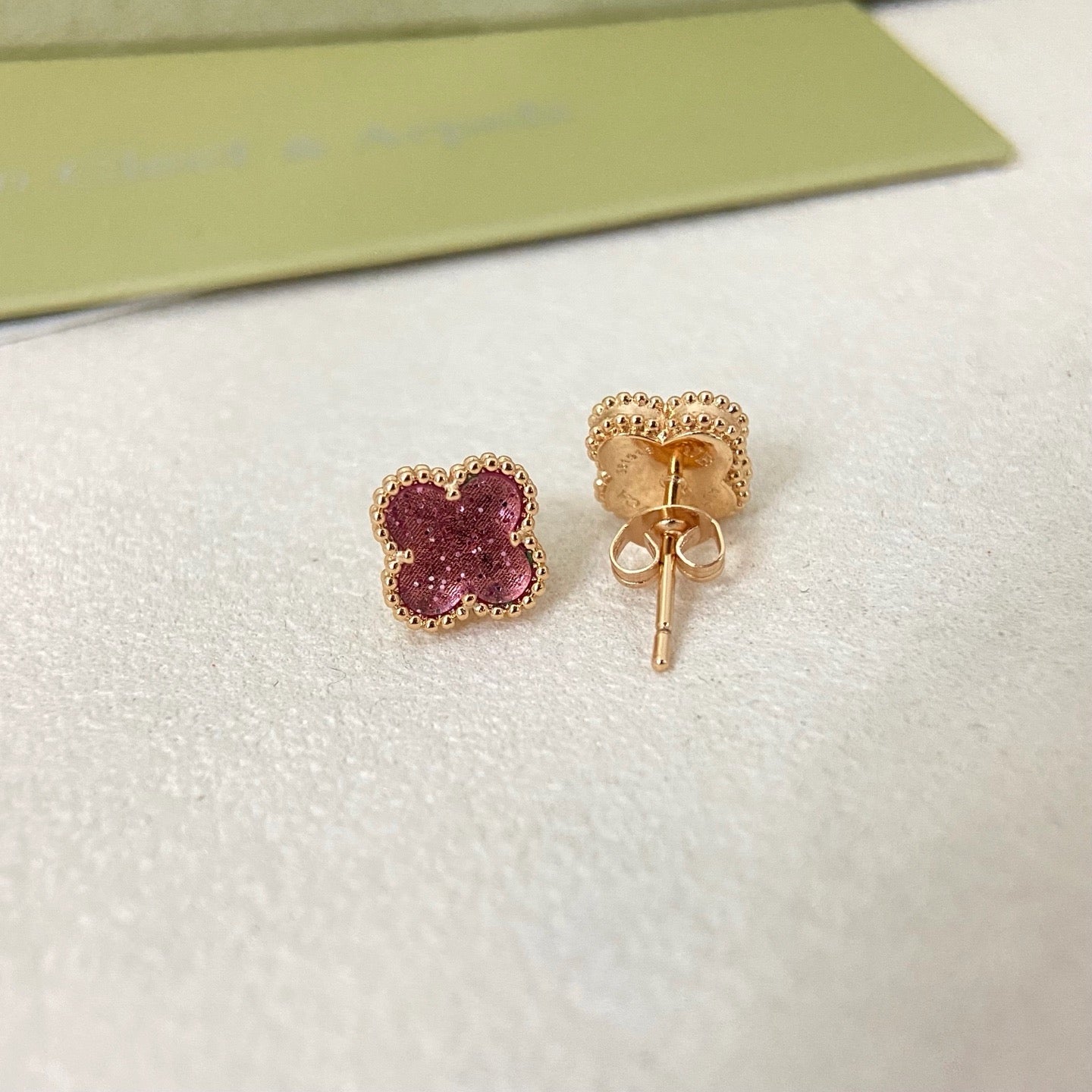 [⭐Luxery]2026 NEW MINI CLOVER 1 MOTIF  BUBBLE PINK ENAMEL
