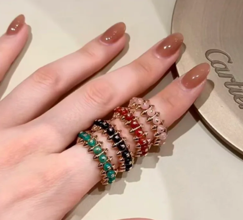 [⭐Luxery]CLASH ELEGANT ROSE GOLD RING FEATURING NATURAL AGATE