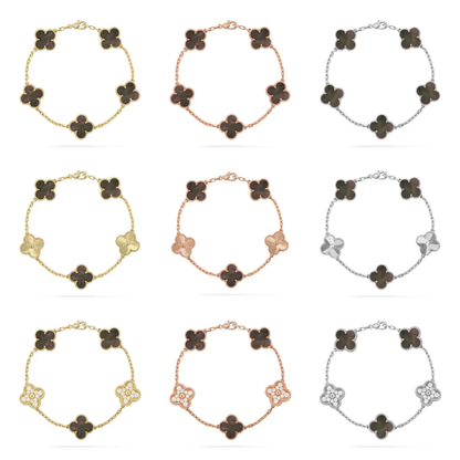 [⭐Luxery] CLOVER 5 MOTIF GRAY MOP BRACELET COLLECTION