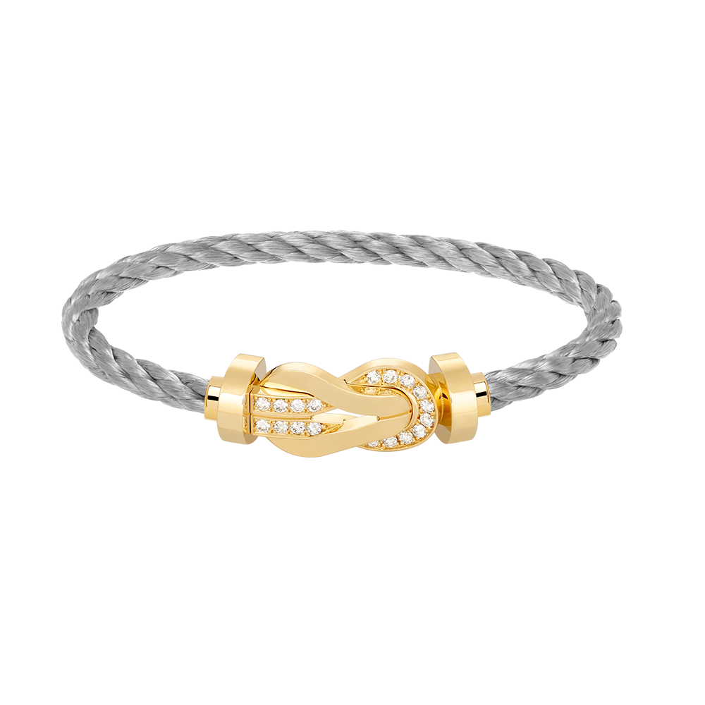 [⭐Luxery]CHANCE LARGE 8 FIGURE BUCKLE HALF DIAMOND BRACELET GOLD