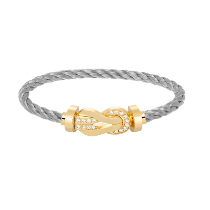[⭐Luxery]CHANCE LARGE 8 FIGURE BUCKLE HALF DIAMOND BRACELET GOLD