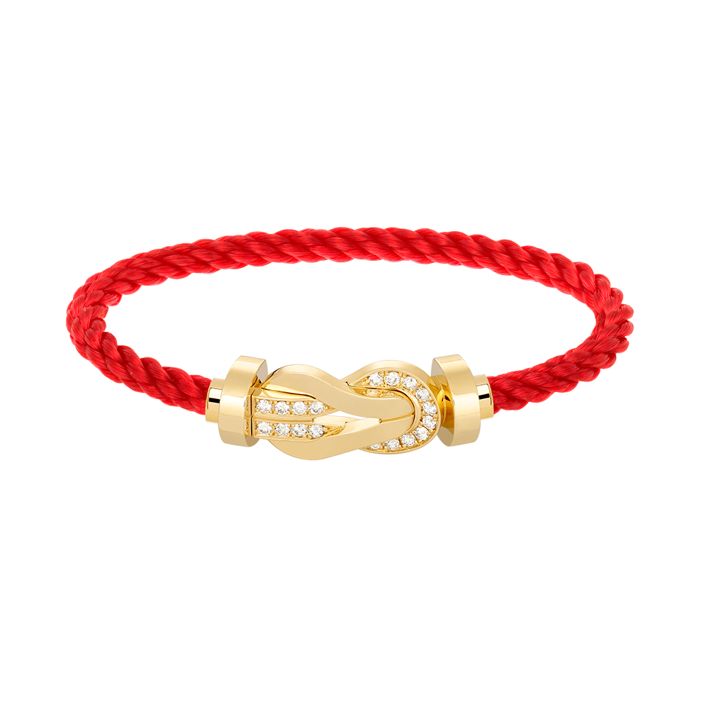 [⭐Luxery]CHANCE LARGE 8 FIGURE BUCKLE HALF DIAMOND BRACELET GOLD