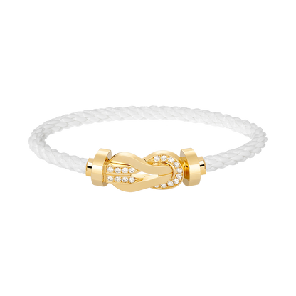 [⭐Luxery]CHANCE LARGE 8 FIGURE BUCKLE HALF DIAMOND BRACELET GOLD