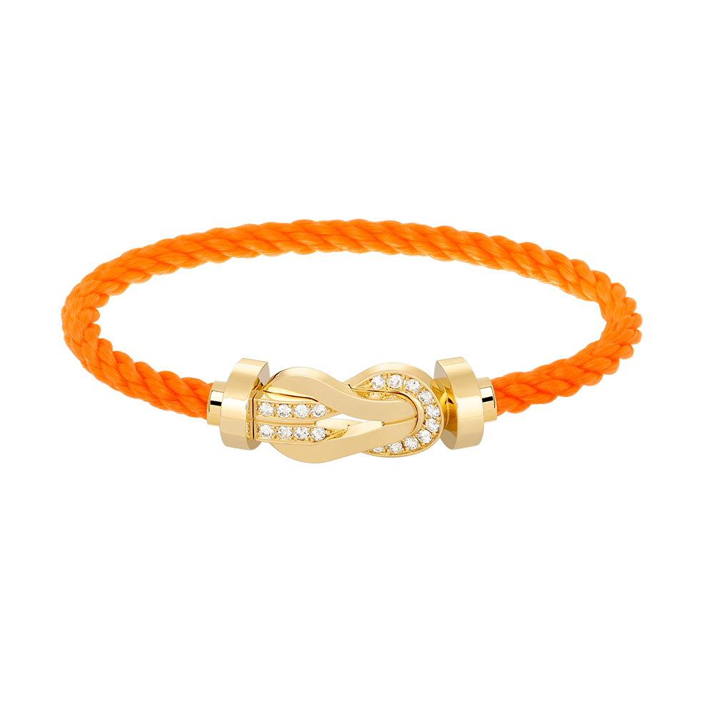 [⭐Luxery]CHANCE LARGE 8 FIGURE BUCKLE HALF DIAMOND BRACELET GOLD