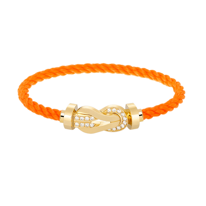 [⭐Luxery]CHANCE LARGE 8 FIGURE BUCKLE HALF DIAMOND BRACELET GOLD