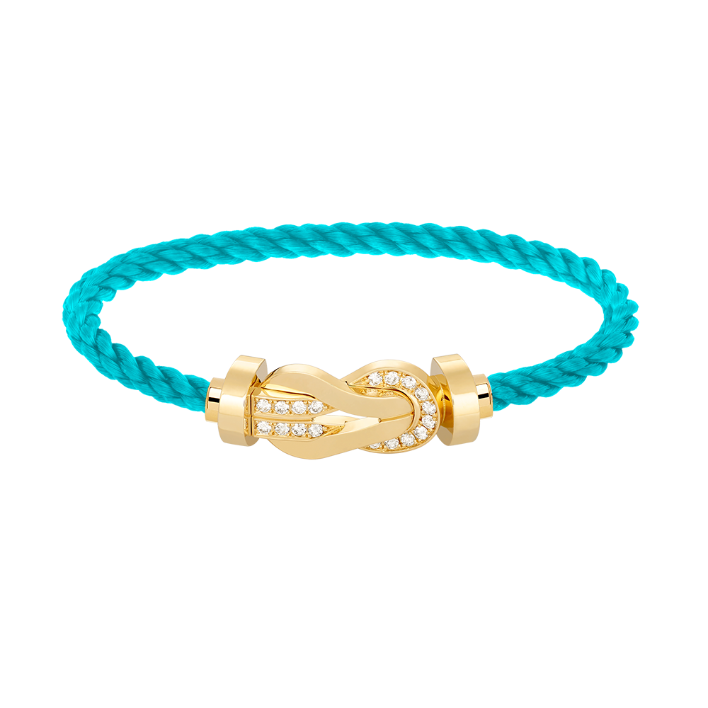 [⭐Luxery]CHANCE LARGE 8 FIGURE BUCKLE HALF DIAMOND BRACELET GOLD