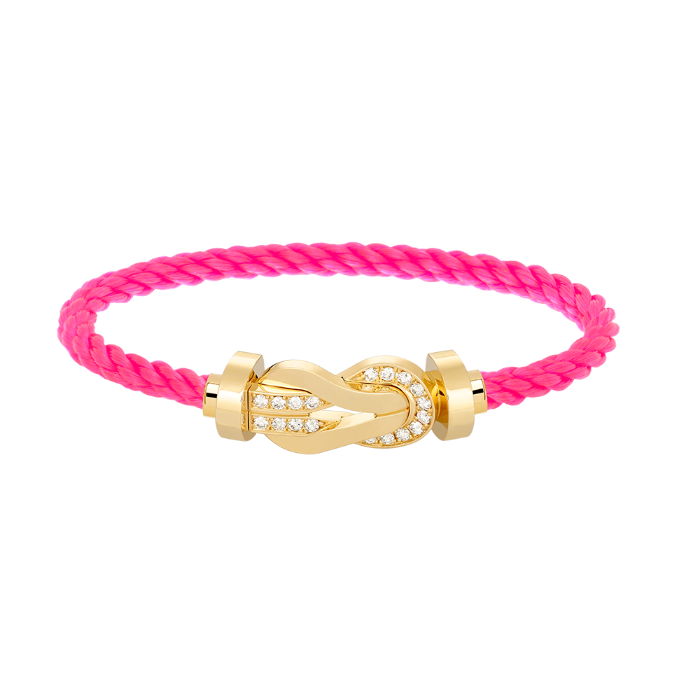 [⭐Luxery]CHANCE LARGE 8 FIGURE BUCKLE HALF DIAMOND BRACELET GOLD