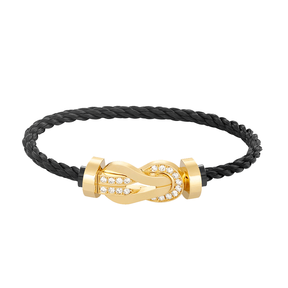 [⭐Luxery]CHANCE LARGE 8 FIGURE BUCKLE HALF DIAMOND BRACELET GOLD
