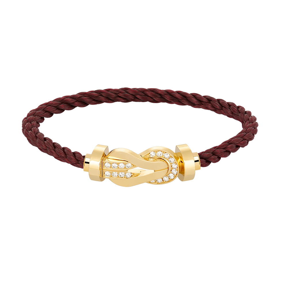 [⭐Luxery]CHANCE LARGE 8 FIGURE BUCKLE HALF DIAMOND BRACELET GOLD