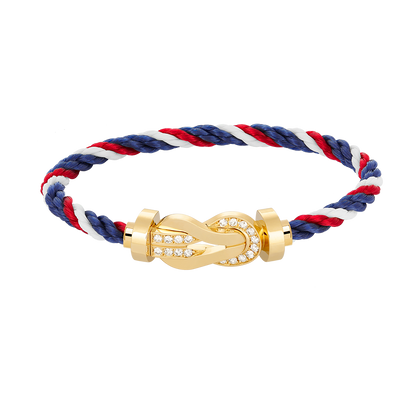 [⭐Luxery]CHANCE LARGE 8 FIGURE BUCKLE HALF DIAMOND BRACELET GOLD