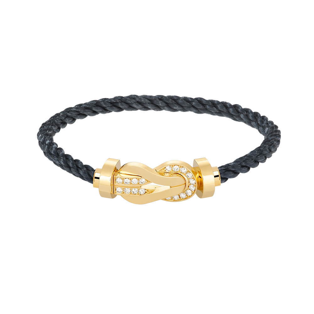 [⭐Luxery]CHANCE LARGE 8 FIGURE BUCKLE HALF DIAMOND BRACELET GOLD