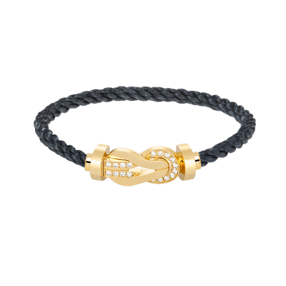 [⭐Luxery]CHANCE LARGE 8 FIGURE BUCKLE HALF DIAMOND BRACELET GOLD