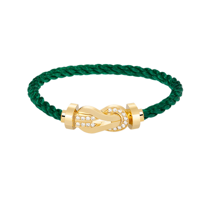 [⭐Luxery]CHANCE LARGE 8 FIGURE BUCKLE HALF DIAMOND BRACELET GOLD
