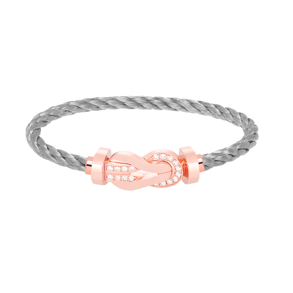 [⭐Luxery]CHANCE LARGE 8 FIGURE BUCKLE HALF DIAMOND BRACELET ROSE GOLD