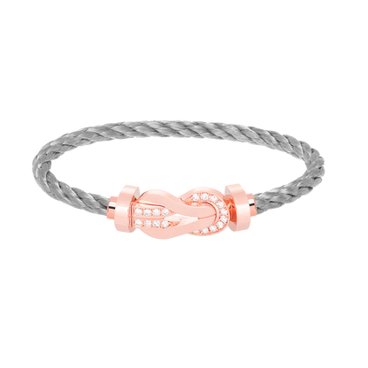 [⭐Luxery]CHANCE LARGE 8 FIGURE BUCKLE HALF DIAMOND BRACELET ROSE GOLD