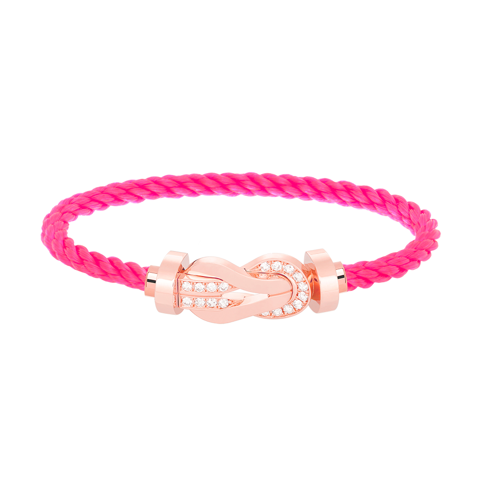 [⭐Luxery]CHANCE LARGE 8 FIGURE BUCKLE HALF DIAMOND BRACELET ROSE GOLD