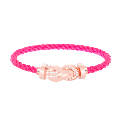 [⭐Luxery]CHANCE LARGE 8 FIGURE BUCKLE HALF DIAMOND BRACELET ROSE GOLD