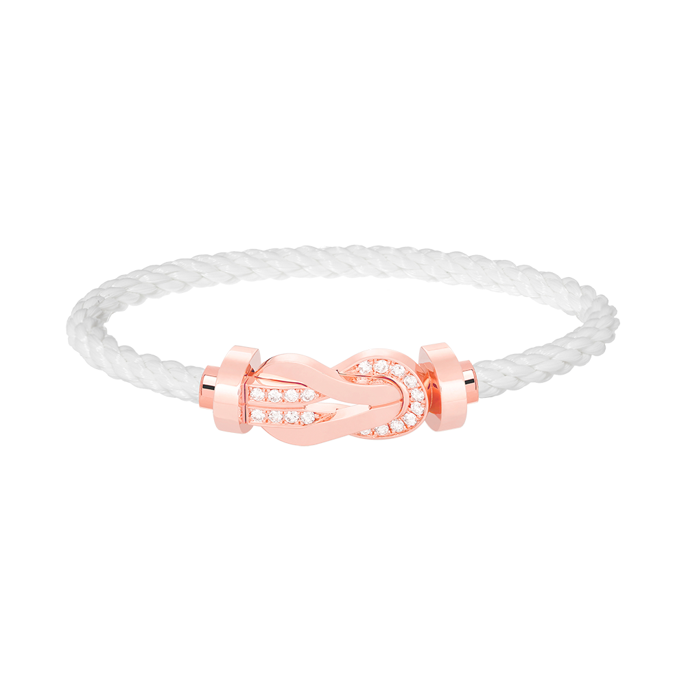 [⭐Luxery]CHANCE LARGE 8 FIGURE BUCKLE HALF DIAMOND BRACELET ROSE GOLD