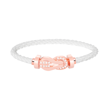 [⭐Luxery]CHANCE LARGE 8 FIGURE BUCKLE HALF DIAMOND BRACELET ROSE GOLD