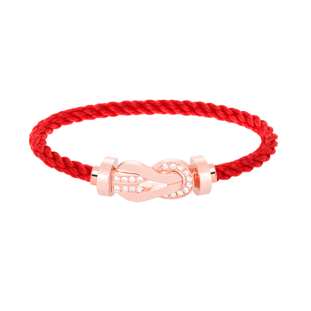 [⭐Luxery]CHANCE LARGE 8 FIGURE BUCKLE HALF DIAMOND BRACELET ROSE GOLD