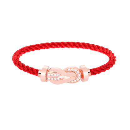 [⭐Luxery]CHANCE LARGE 8 FIGURE BUCKLE HALF DIAMOND BRACELET ROSE GOLD