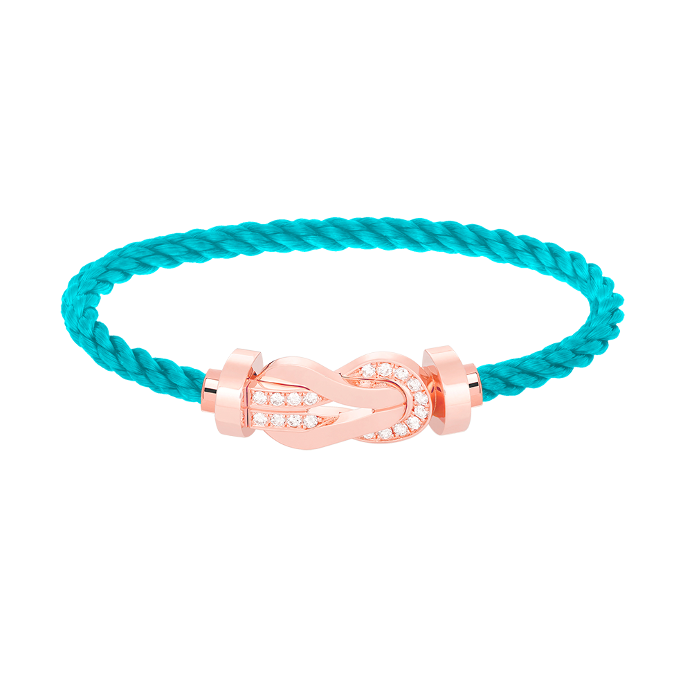 [⭐Luxery]CHANCE LARGE 8 FIGURE BUCKLE HALF DIAMOND BRACELET ROSE GOLD