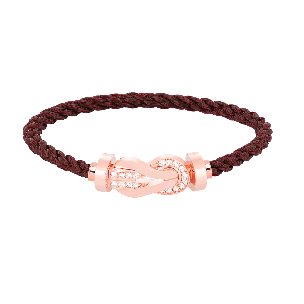 [⭐Luxery]CHANCE LARGE 8 FIGURE BUCKLE HALF DIAMOND BRACELET ROSE GOLD