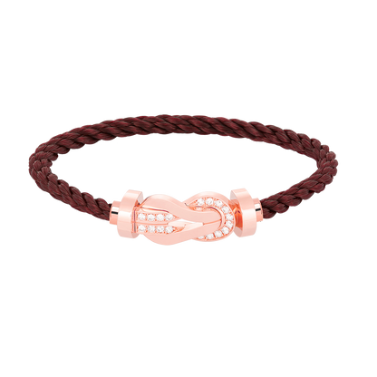 [⭐Luxery]CHANCE LARGE 8 FIGURE BUCKLE HALF DIAMOND BRACELET ROSE GOLD