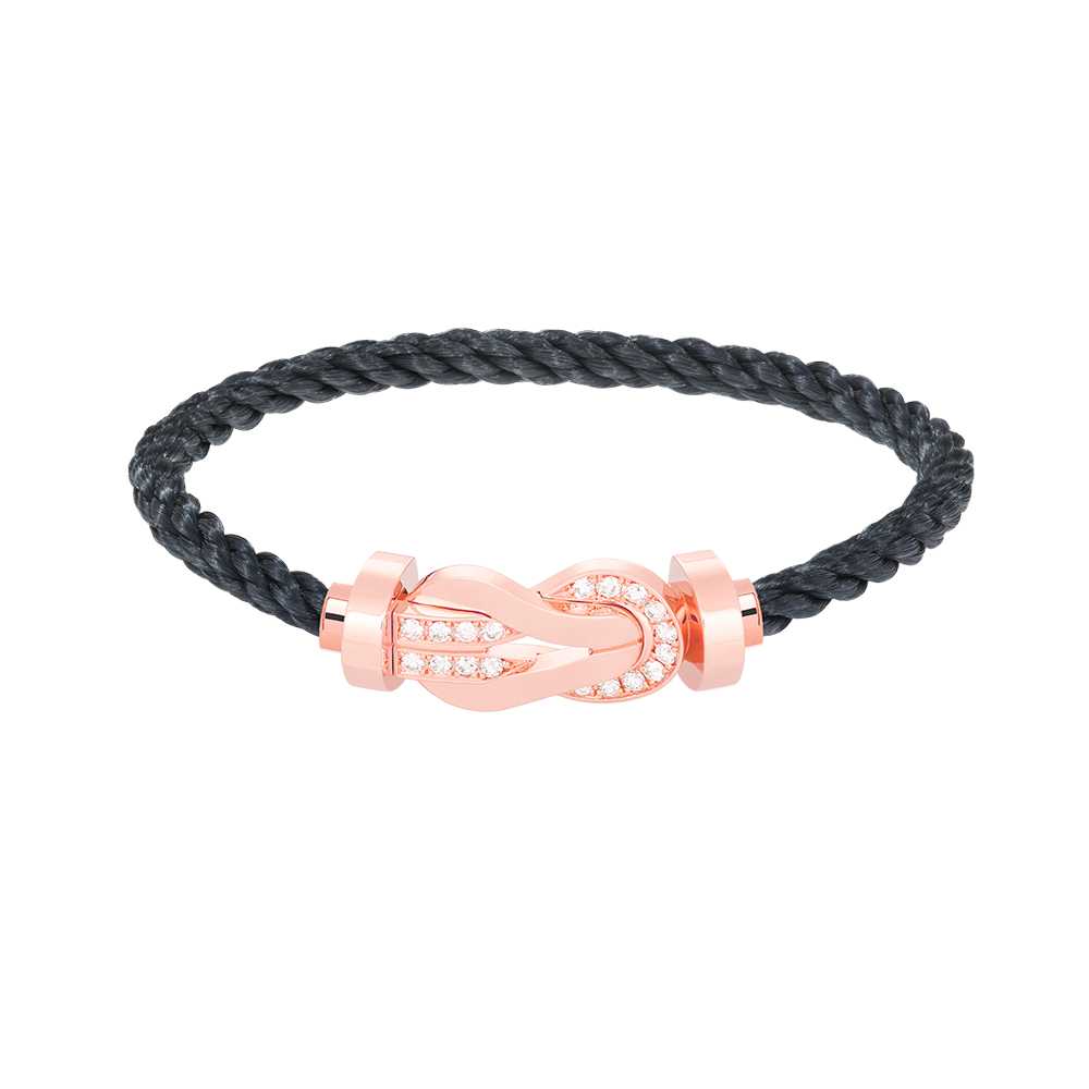 [⭐Luxery]CHANCE LARGE 8 FIGURE BUCKLE HALF DIAMOND BRACELET ROSE GOLD