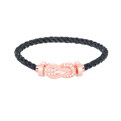 [⭐Luxery]CHANCE LARGE 8 FIGURE BUCKLE HALF DIAMOND BRACELET ROSE GOLD