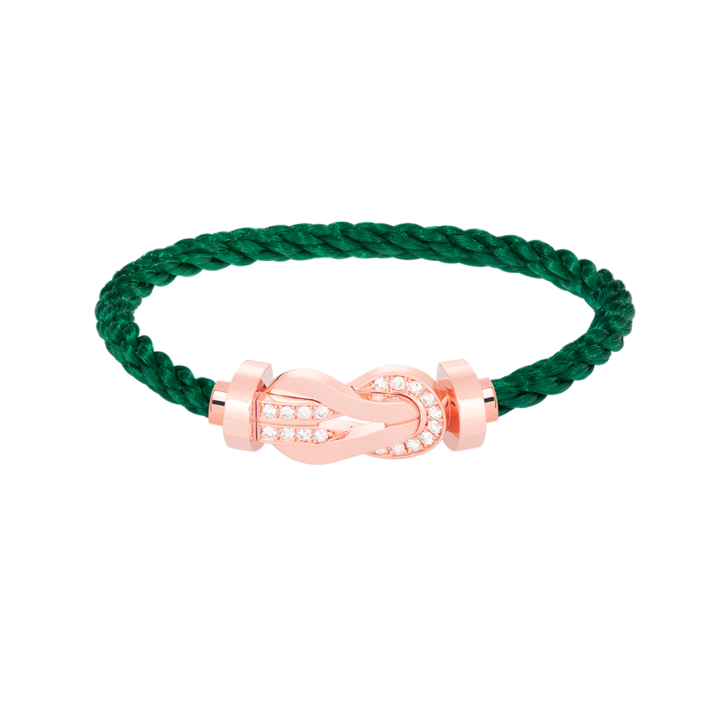 [⭐Luxery]CHANCE LARGE 8 FIGURE BUCKLE HALF DIAMOND BRACELET ROSE GOLD