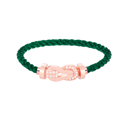 [⭐Luxery]CHANCE LARGE 8 FIGURE BUCKLE HALF DIAMOND BRACELET ROSE GOLD