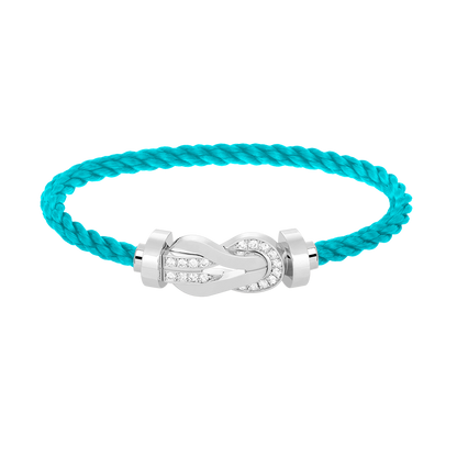 [⭐Luxery]CHANCE LARGE 8 FIGURE BUCKLE HALF DIAMOND BRACELET SILVER