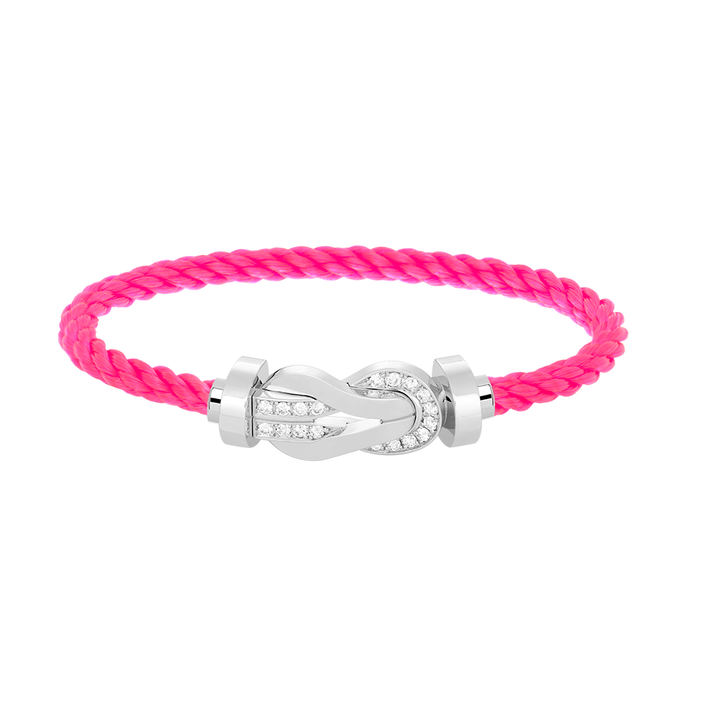 [⭐Luxery]CHANCE LARGE 8 FIGURE BUCKLE HALF DIAMOND BRACELET SILVER