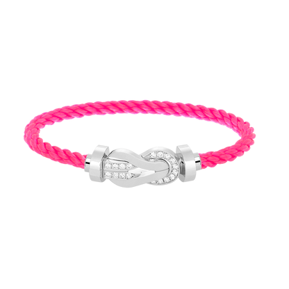 [⭐Luxery]CHANCE LARGE 8 FIGURE BUCKLE HALF DIAMOND BRACELET SILVER