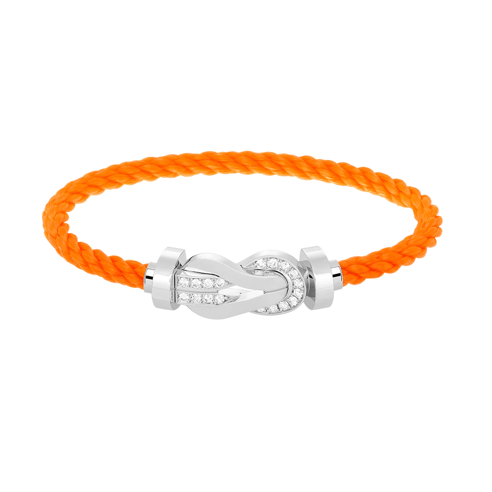 [⭐Luxery]CHANCE LARGE 8 FIGURE BUCKLE HALF DIAMOND BRACELET SILVER