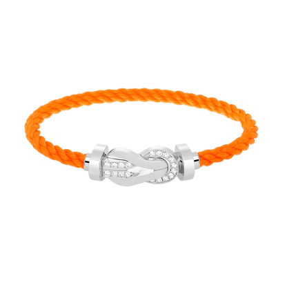 [⭐Luxery]CHANCE LARGE 8 FIGURE BUCKLE HALF DIAMOND BRACELET SILVER