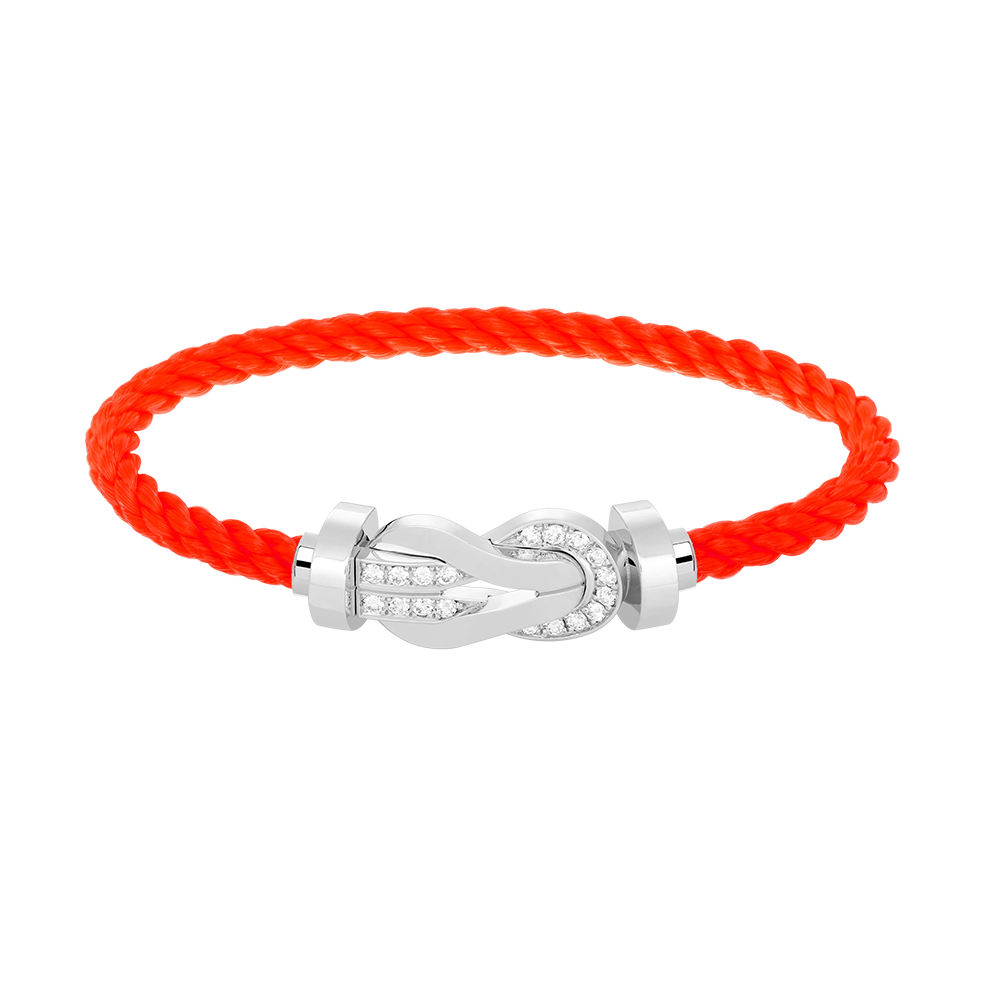 [⭐Luxery]CHANCE LARGE 8 FIGURE BUCKLE HALF DIAMOND BRACELET SILVER