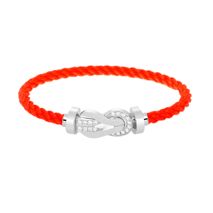 [⭐Luxery]CHANCE LARGE 8 FIGURE BUCKLE HALF DIAMOND BRACELET SILVER