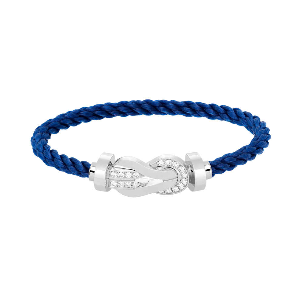 [⭐Luxery]CHANCE LARGE 8 FIGURE BUCKLE HALF DIAMOND BRACELET SILVER