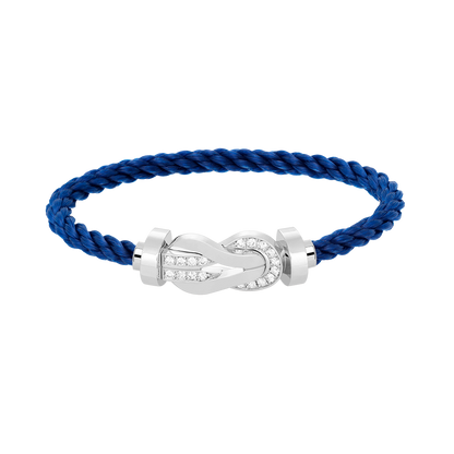 [⭐Luxery]CHANCE LARGE 8 FIGURE BUCKLE HALF DIAMOND BRACELET SILVER