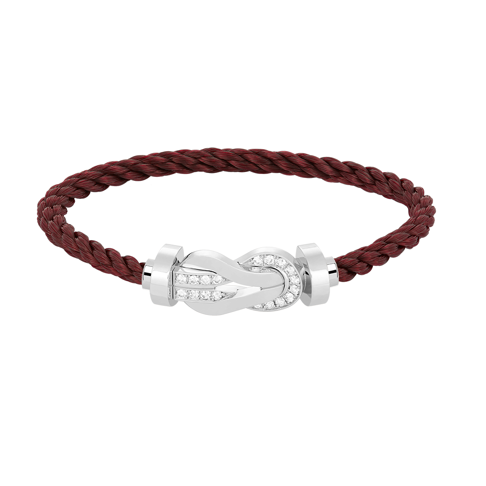 [⭐Luxery]CHANCE LARGE 8 FIGURE BUCKLE HALF DIAMOND BRACELET SILVER