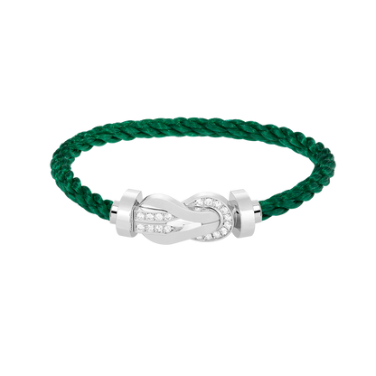 [⭐Luxery]CHANCE LARGE 8 FIGURE BUCKLE HALF DIAMOND BRACELET SILVER