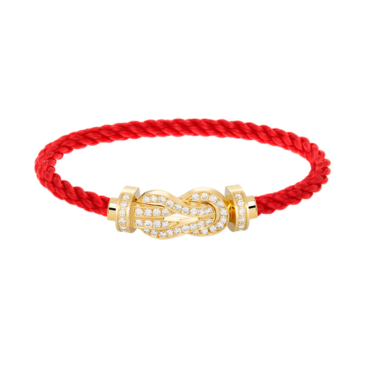 [⭐Luxery]CHANCE LARGE 8 FIGURE BUCKLE FULLDIAMOND BRACELET GOLD