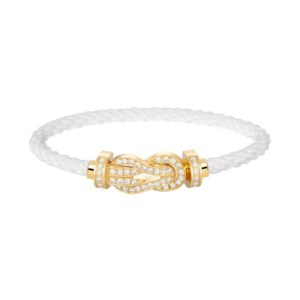 [⭐Luxery]CHANCE LARGE 8 FIGURE BUCKLE FULLDIAMOND BRACELET GOLD