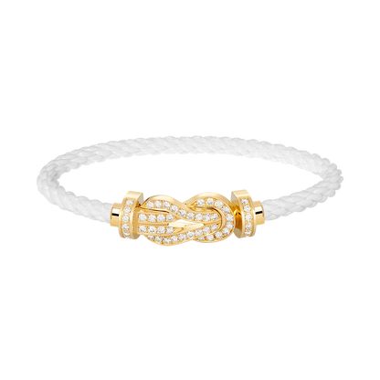 [⭐Luxery]CHANCE LARGE 8 FIGURE BUCKLE FULLDIAMOND BRACELET GOLD