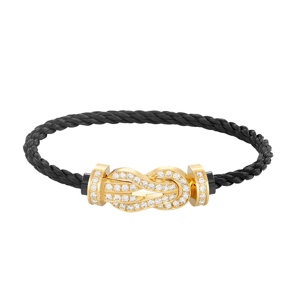 [⭐Luxery]CHANCE LARGE 8 FIGURE BUCKLE FULLDIAMOND BRACELET GOLD