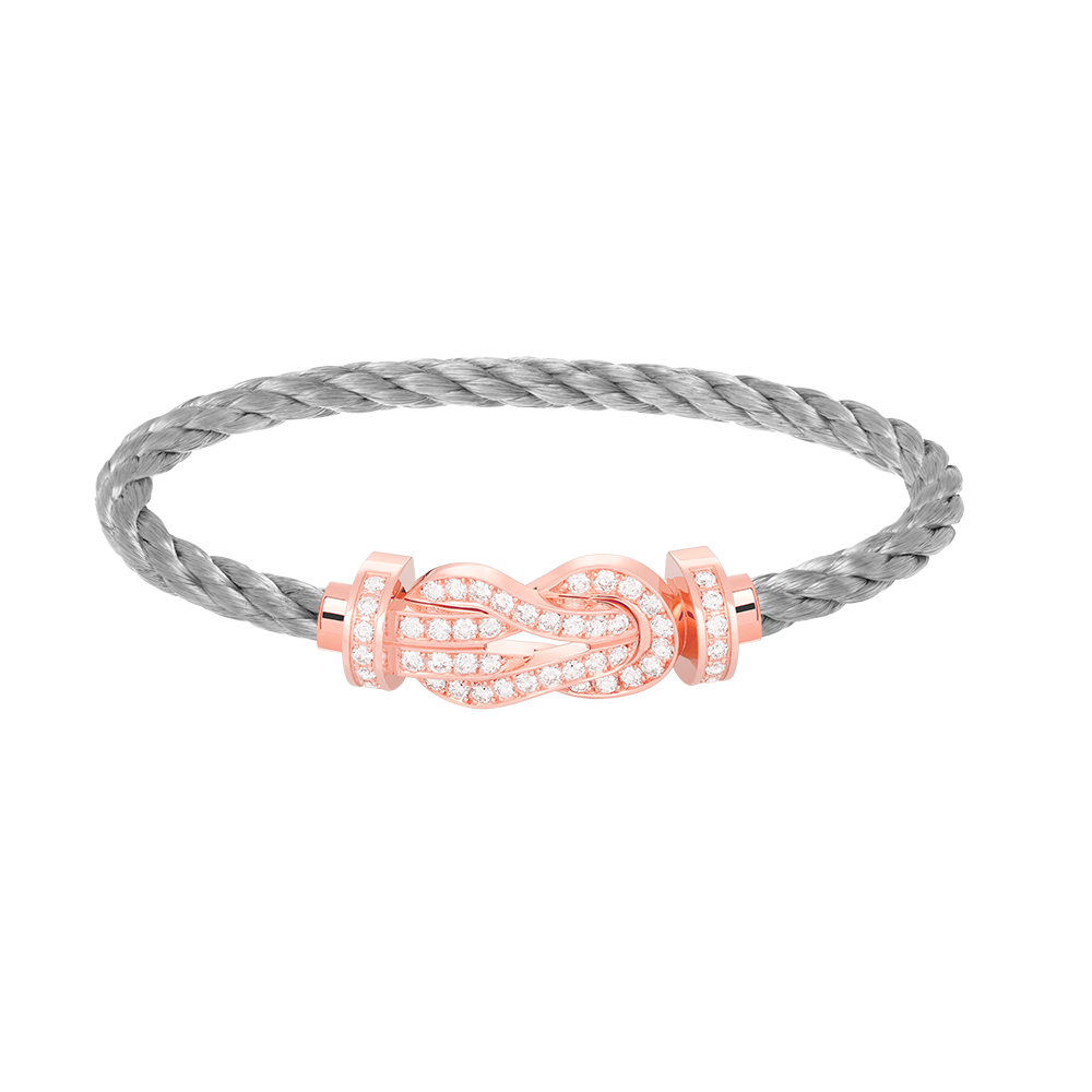 [⭐Luxery]CHANCE LARGE 8 FIGURE BUCKLE FULL DIAMOND BRACELET ROSE GOLD