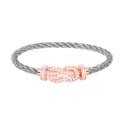 [⭐Luxery]CHANCE LARGE 8 FIGURE BUCKLE FULL DIAMOND BRACELET ROSE GOLD